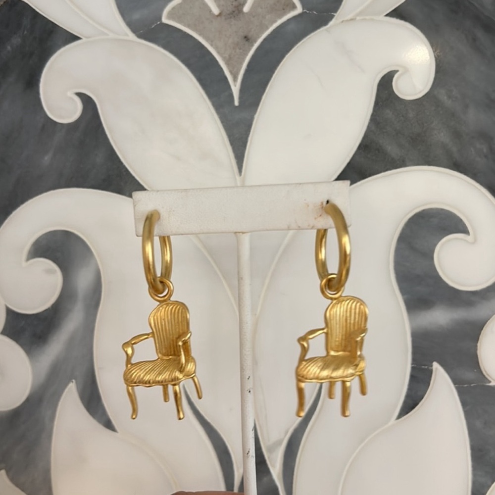 Calling All Interior Designers! Chair Chair On Hoops Earrings-Boutique - Picture 5 of 9